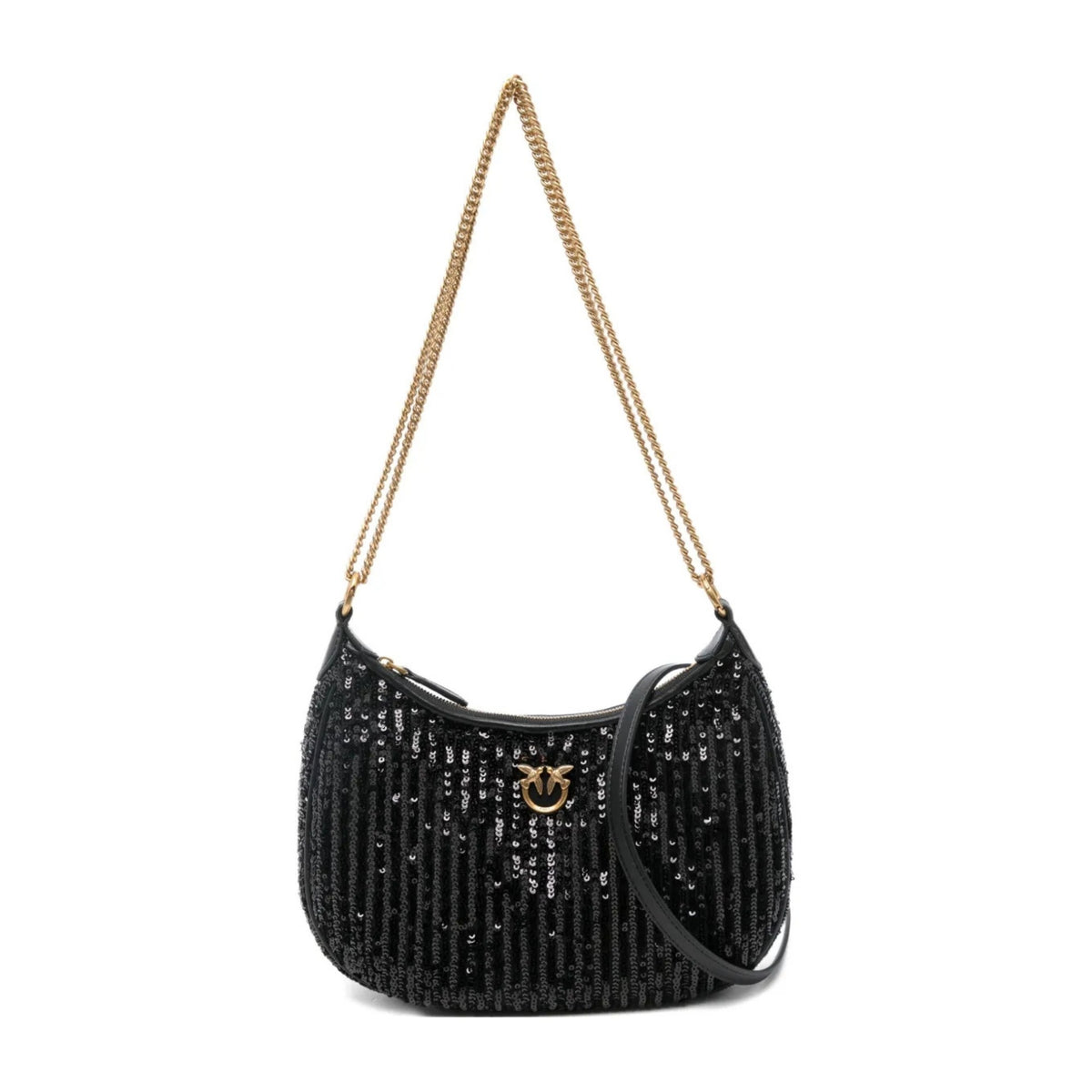 half moon mini c pelle + paill shoulder bag