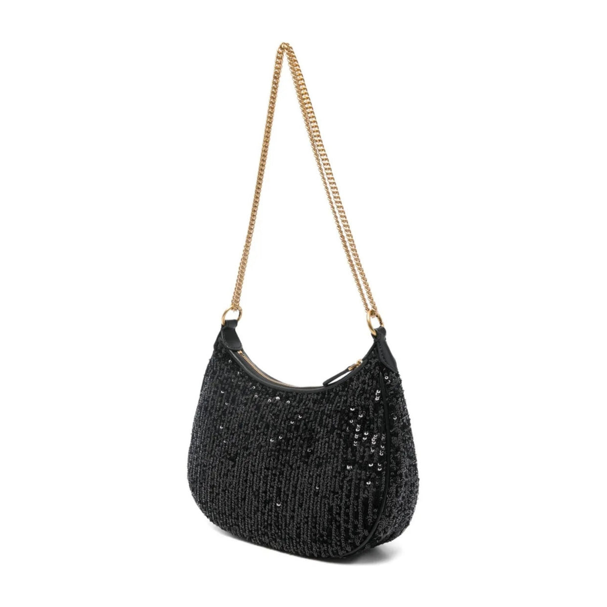 half moon mini c pelle + paill shoulder bag