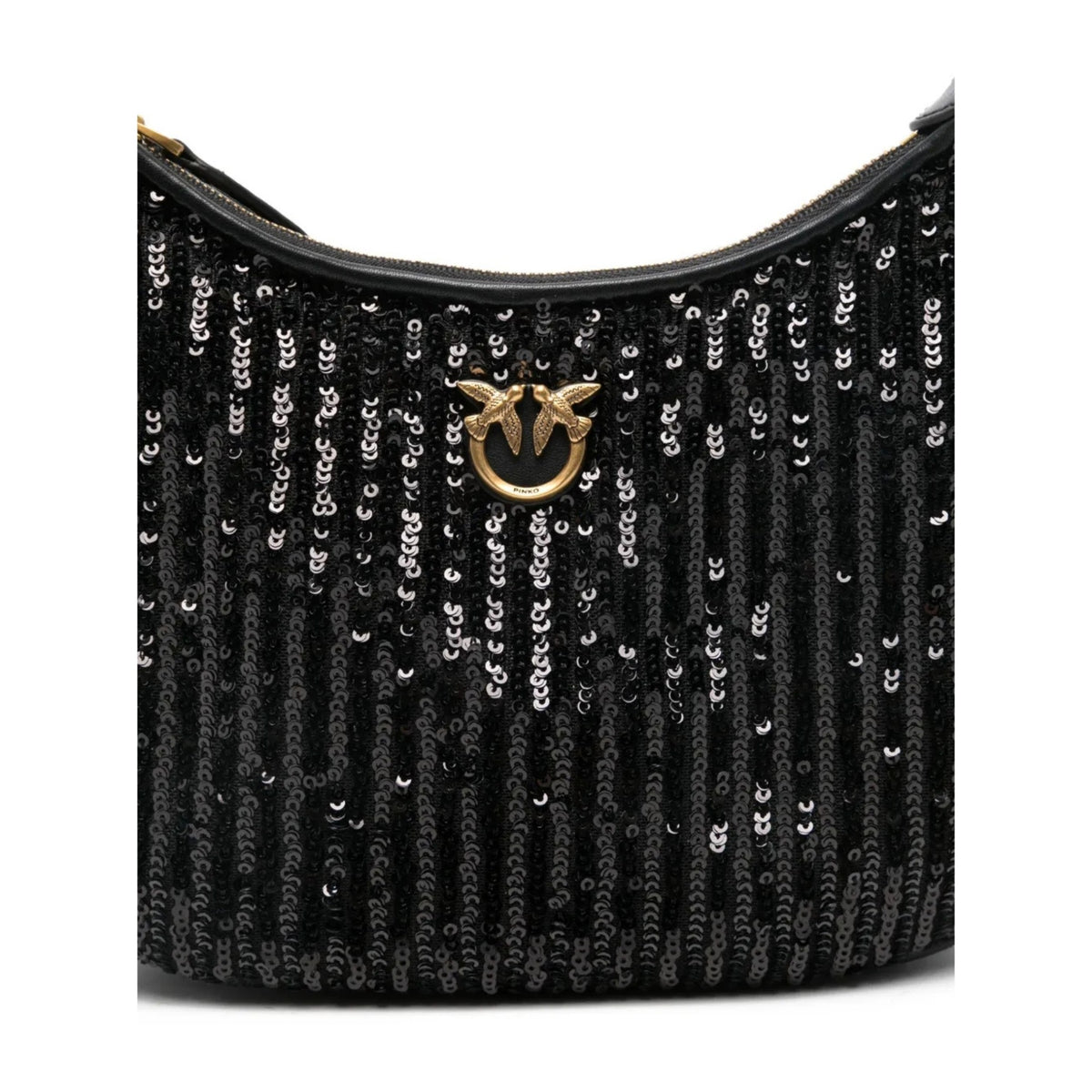 half moon mini c pelle + paill shoulder bag