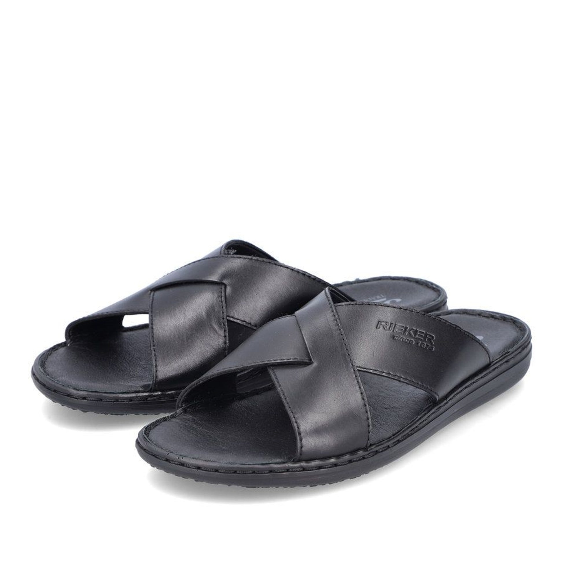 Men's Black Open-Toe Slippers