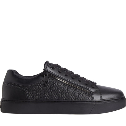 low top lace up leisure triple black mono