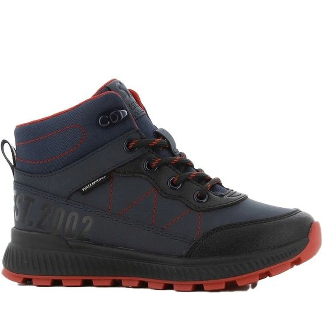 boys kids high sneakers navy red