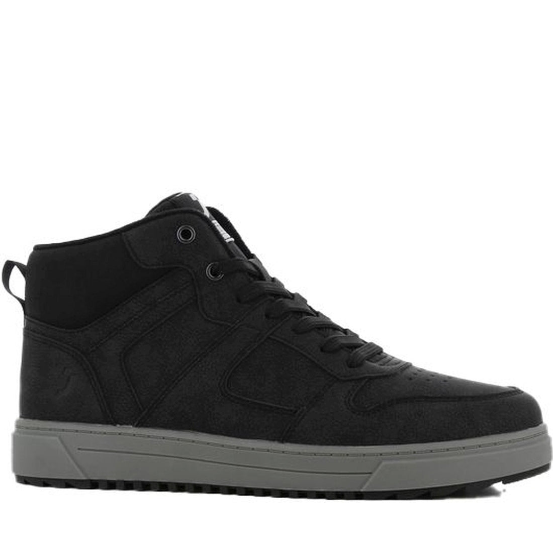 men casual high sneakers black