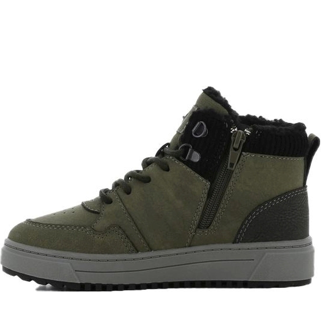 boys kids high sneakers khaki dark grey