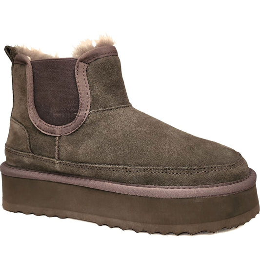 grey casual closed warm boots