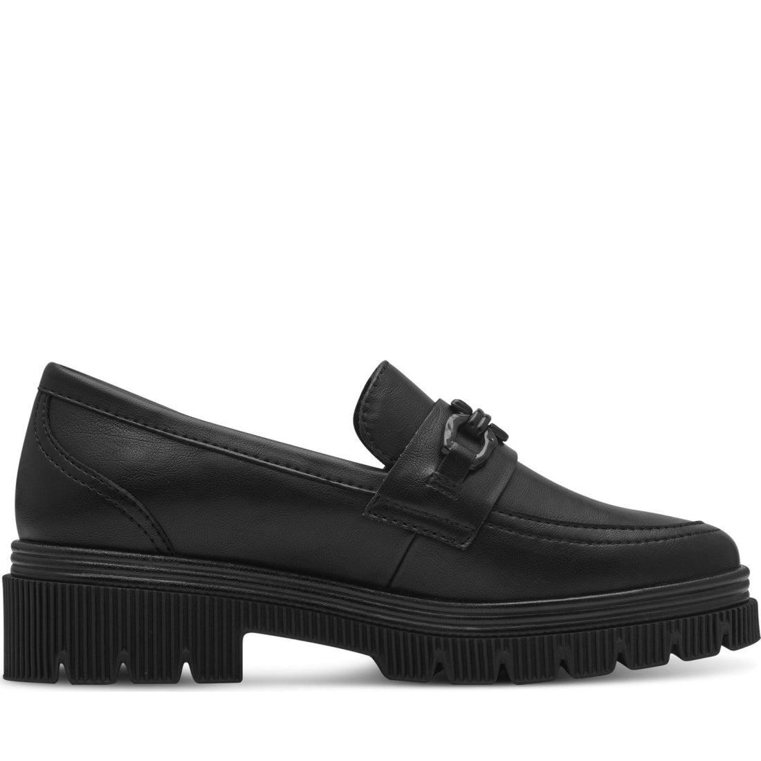 black nappa elegant closed loafers