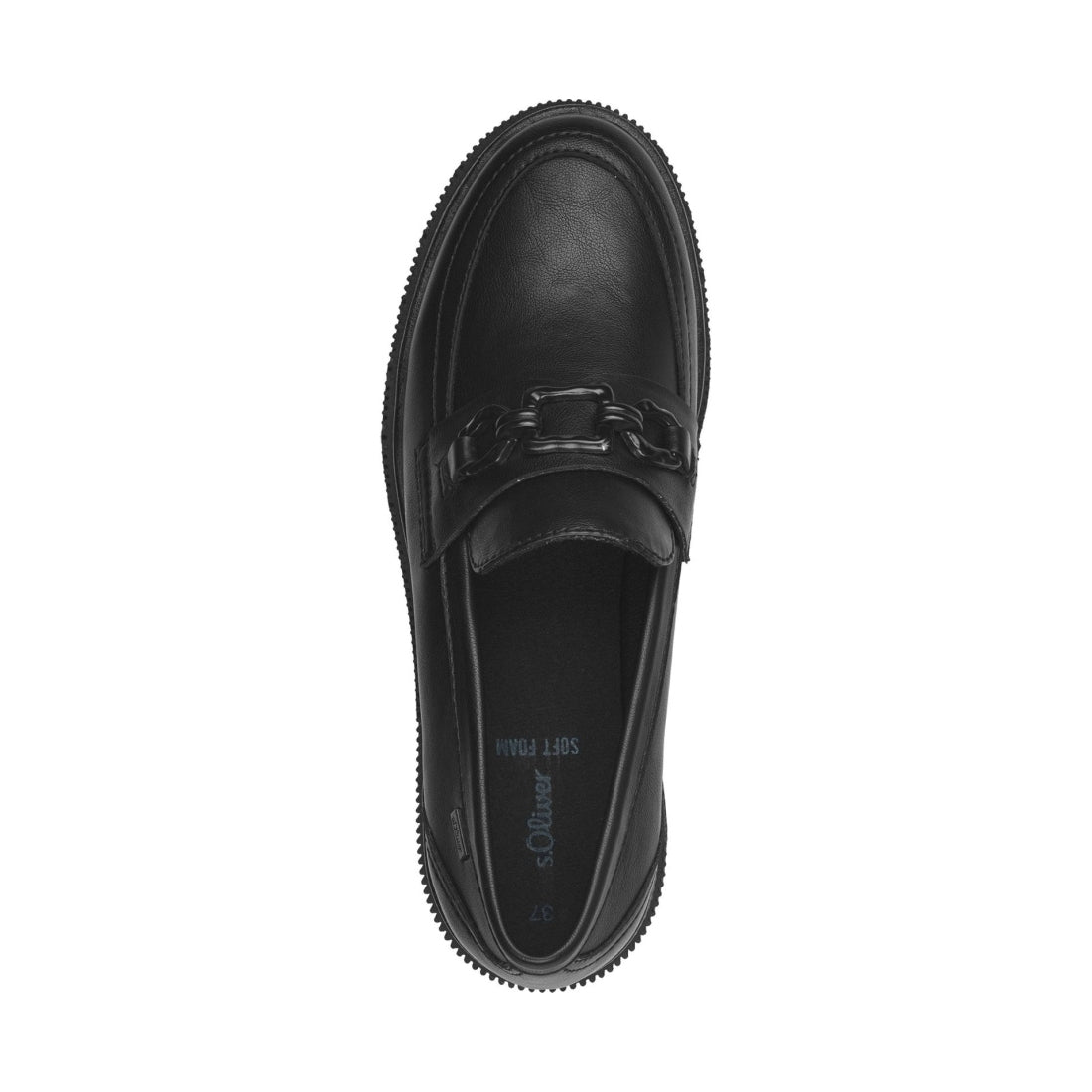 black nappa elegant closed loafers