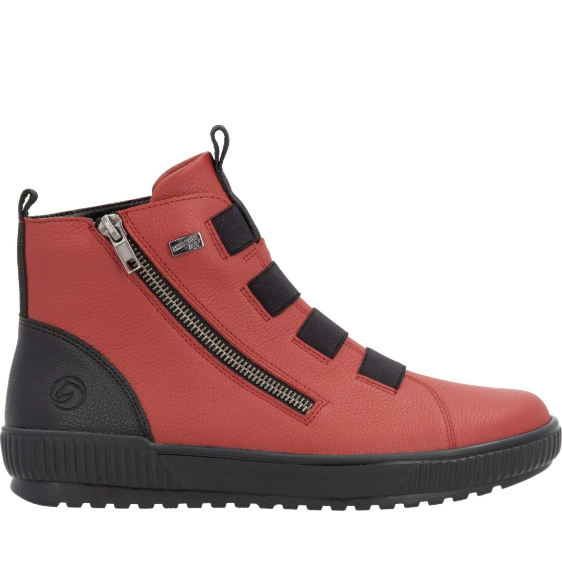 red combination casual closed ladies mid height boots