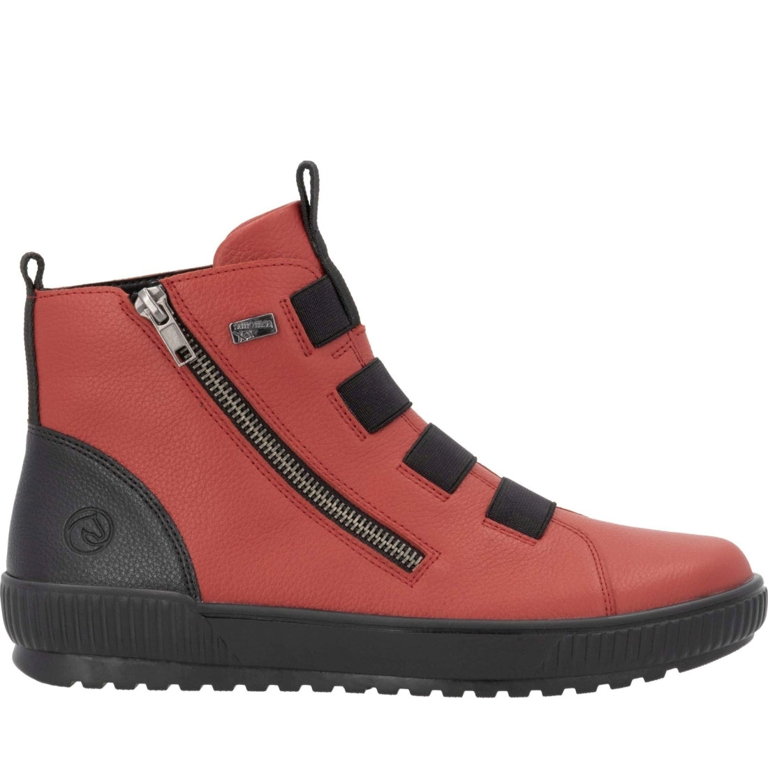 red combination casual closed ladies mid height boots