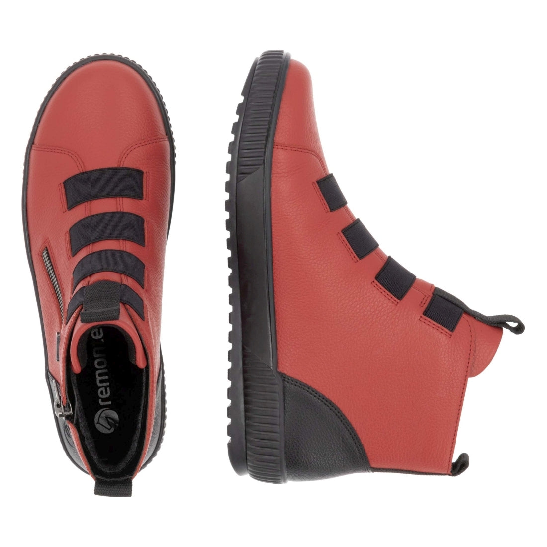 red combination casual closed ladies mid height boots