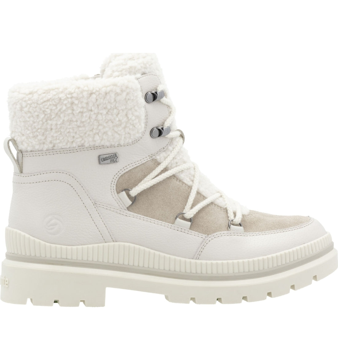 white combination casual closed ladies mid height boots