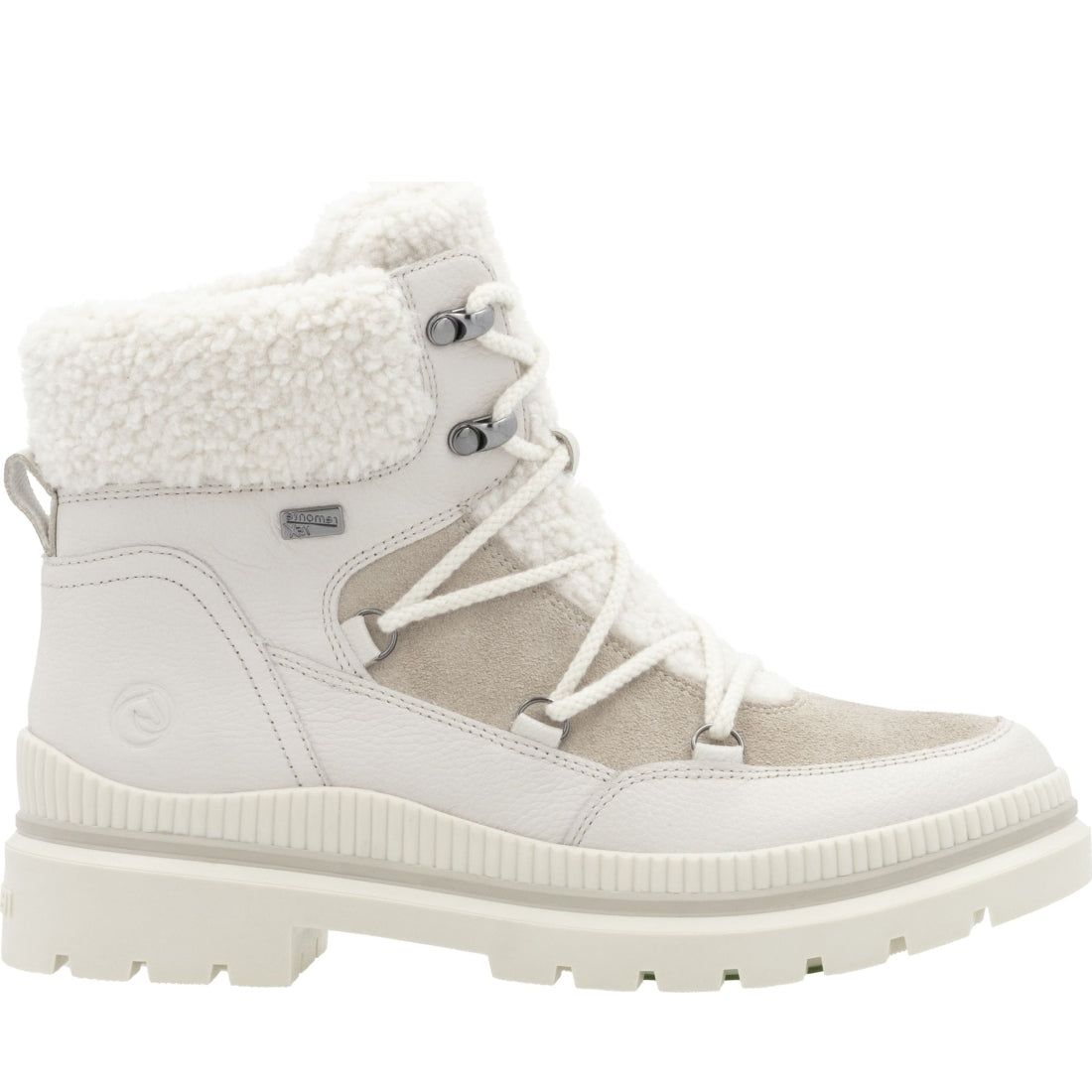 white combination casual closed ladies mid height boots