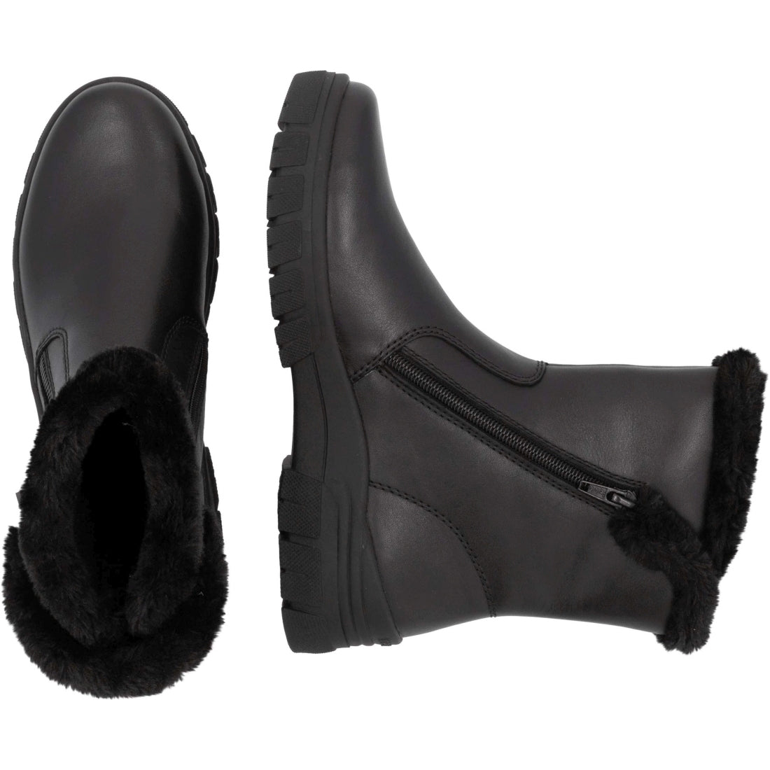 black casual closed ladies mid height boots