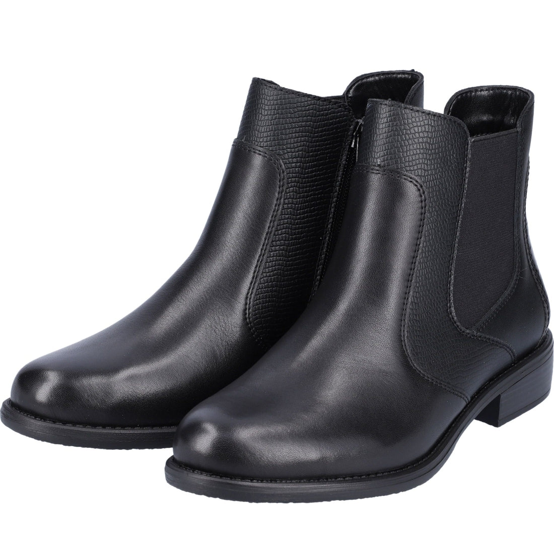 black casual closed ladies mid height boots