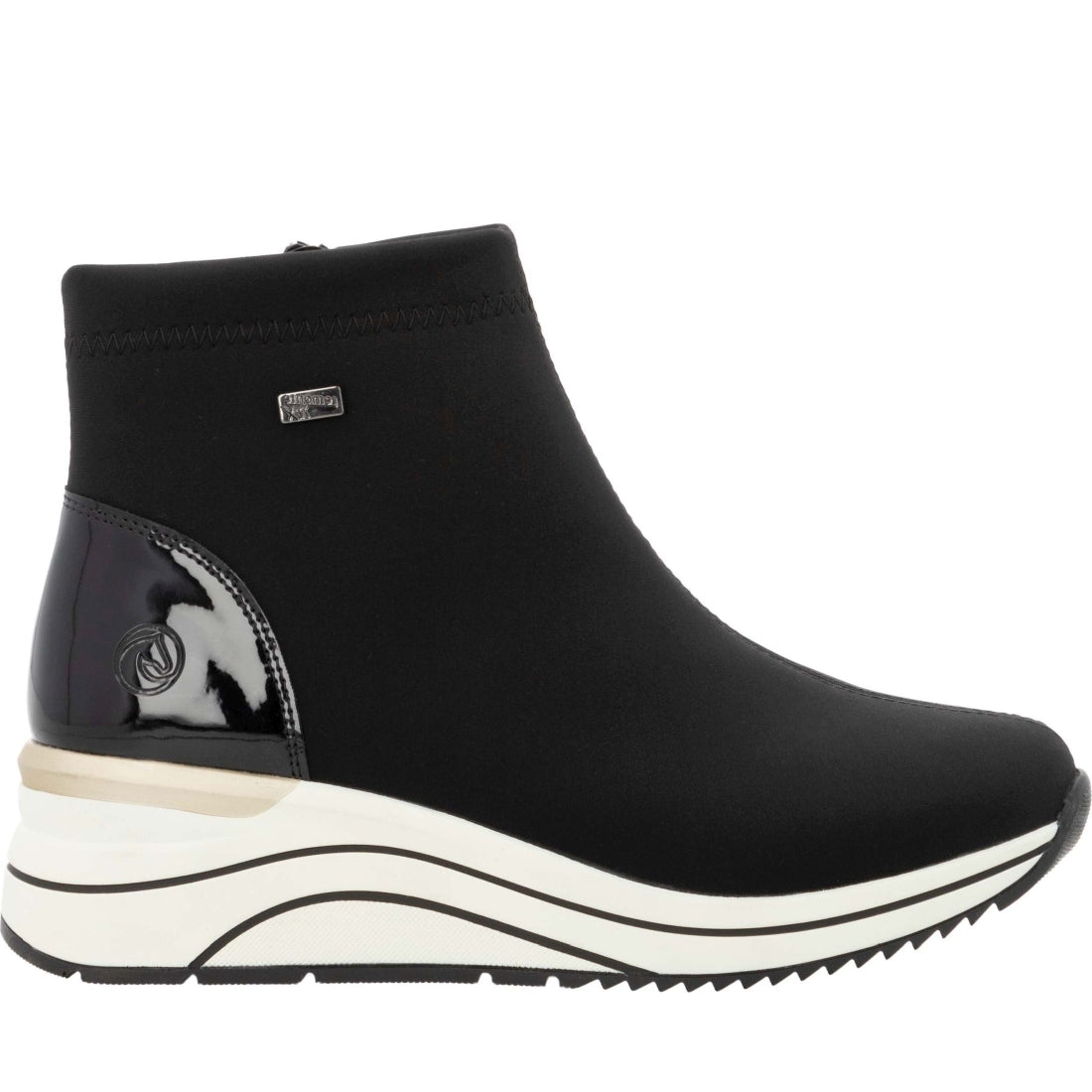 black casual closed ladies mid height boots