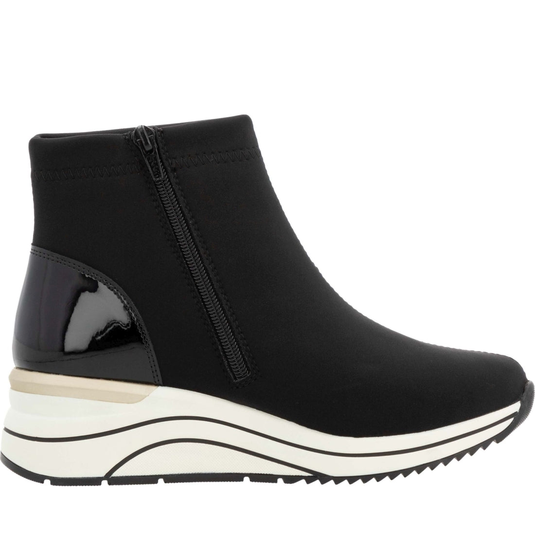 black casual closed ladies mid height boots