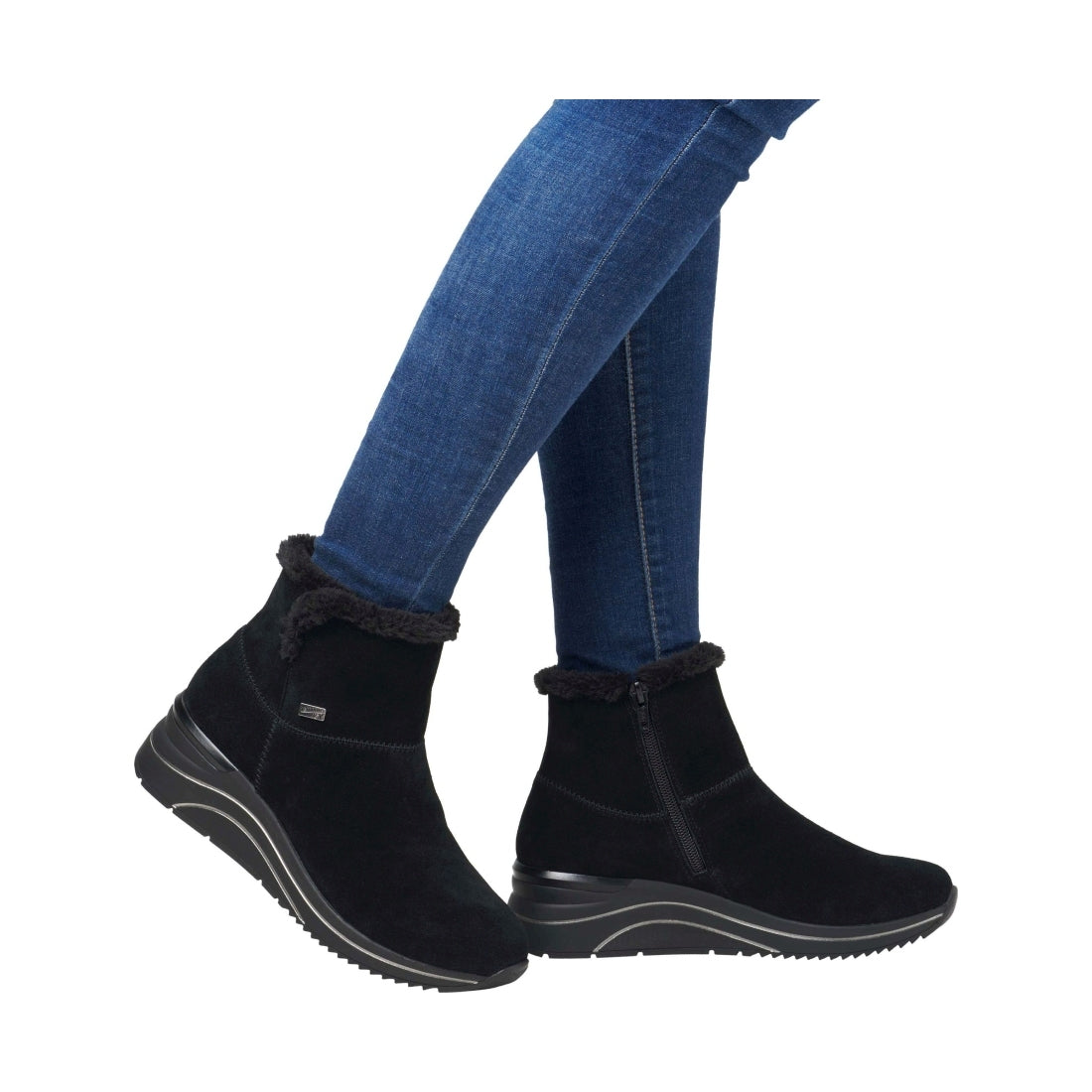 black casual closed ladies mid height boots