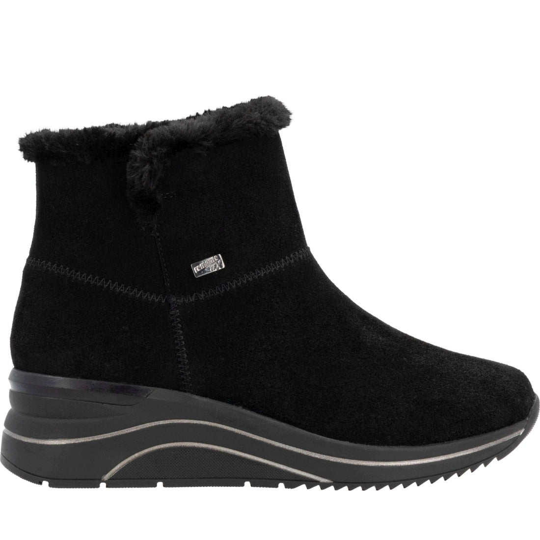 black casual closed ladies mid height boots