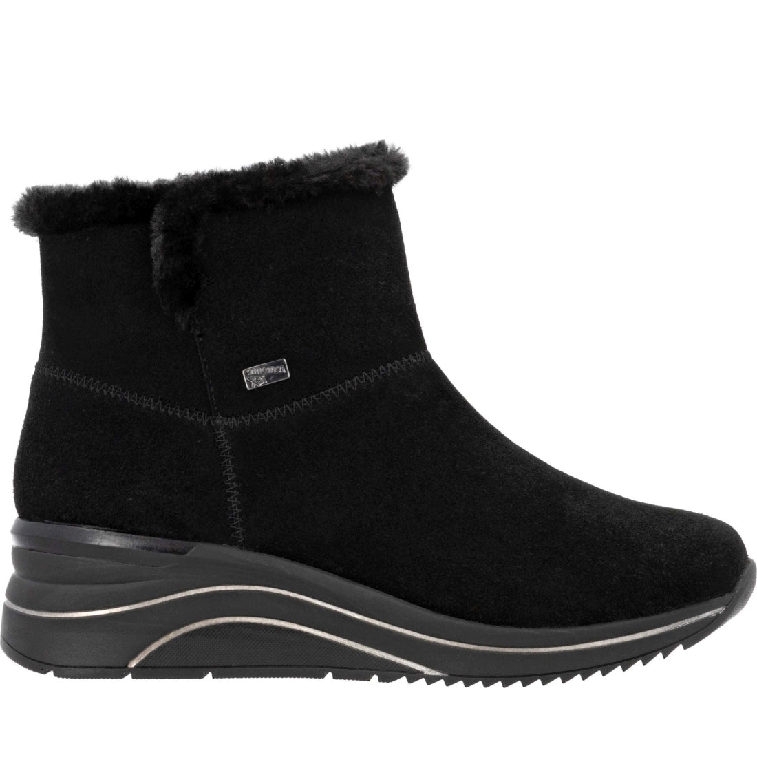 black casual closed ladies mid height boots