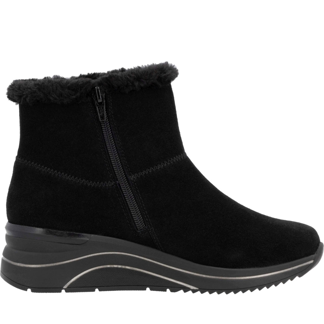 black casual closed ladies mid height boots