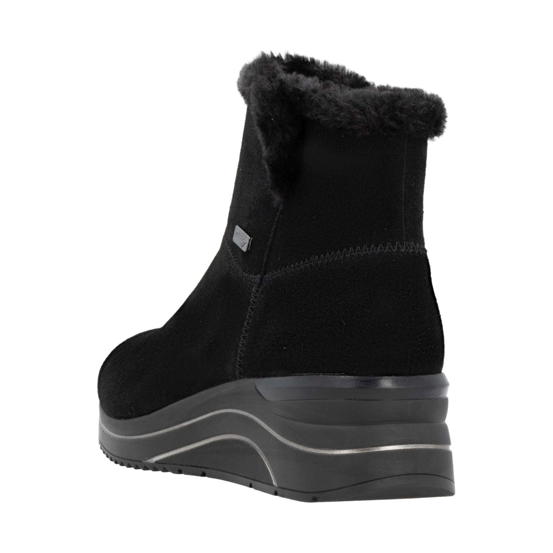 black casual closed ladies mid height boots