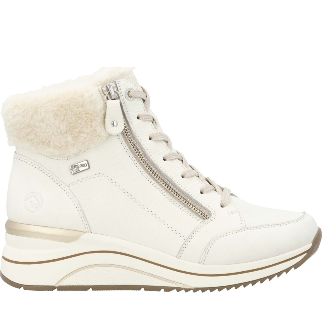 white casual closed ladies mid height boots