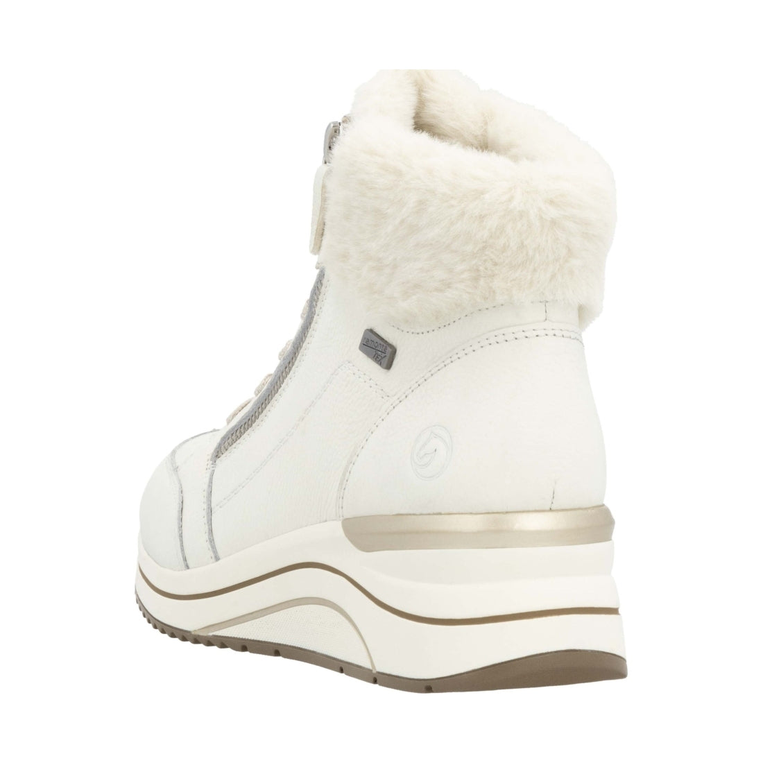 white casual closed ladies mid height boots