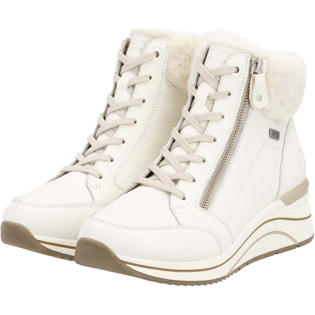 white casual closed ladies mid height boots