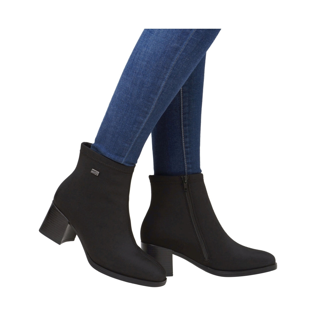 black elegant closed ladies mid height boots