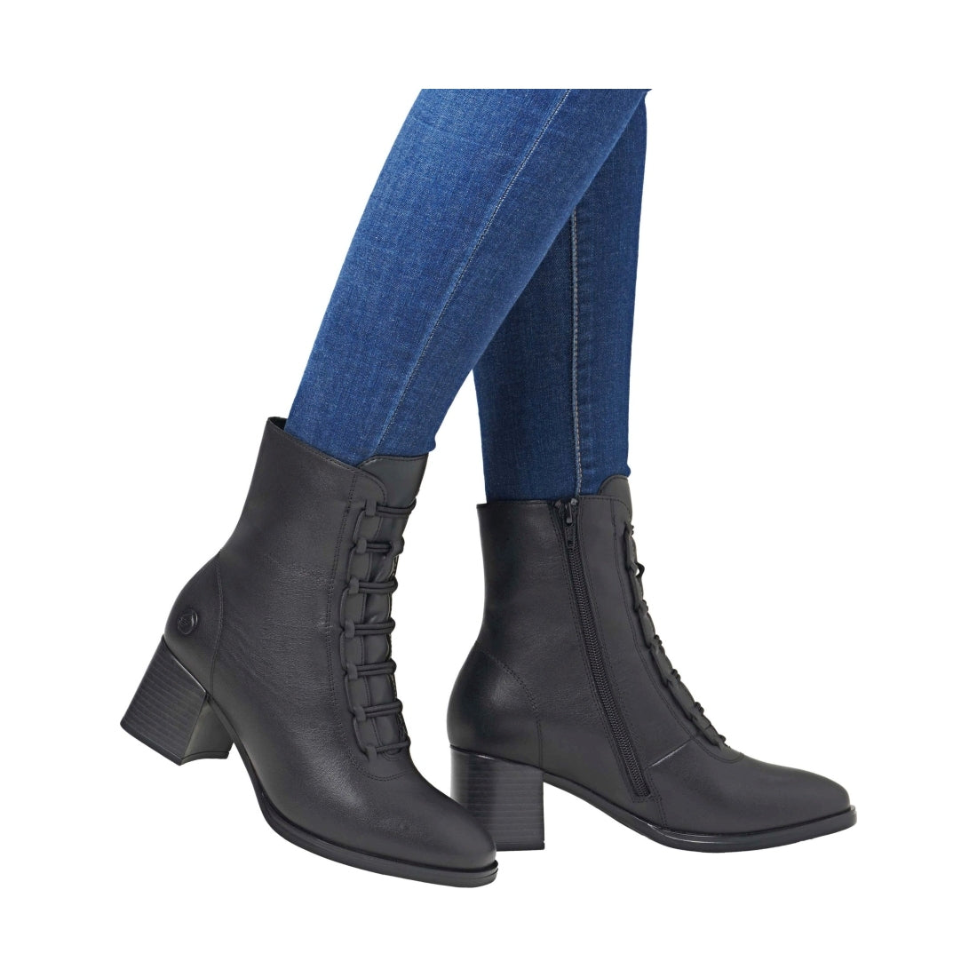 black elegant closed ladies mid height boots