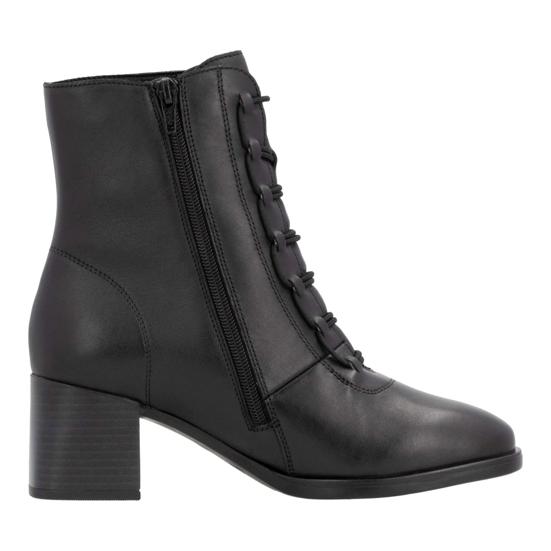 black elegant closed ladies mid height boots