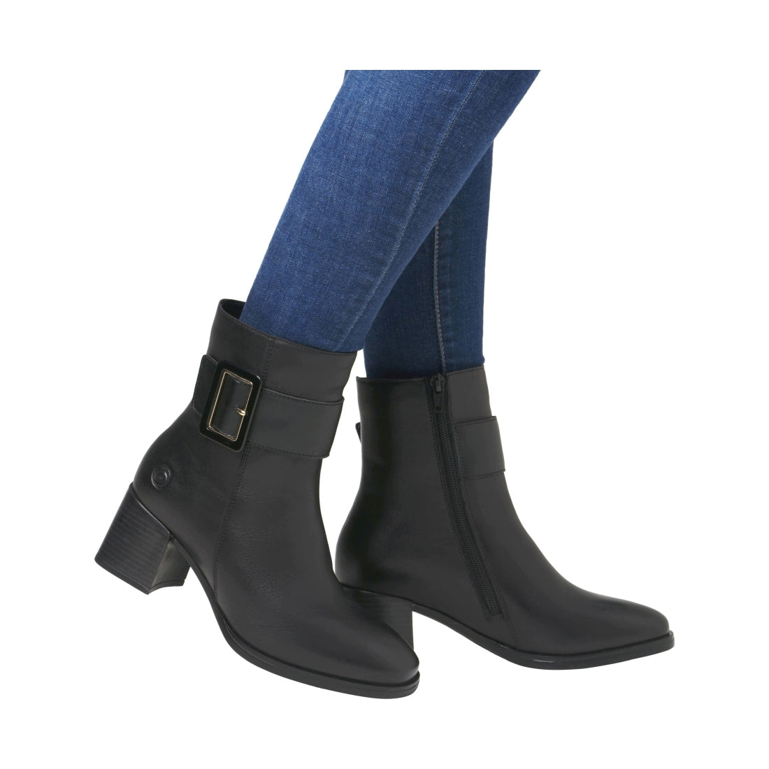 black elegant closed ladies mid height boots