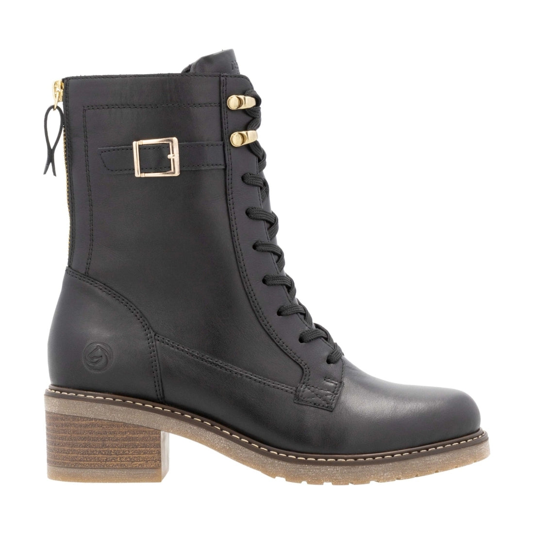 black casual closed ladies mid height boots