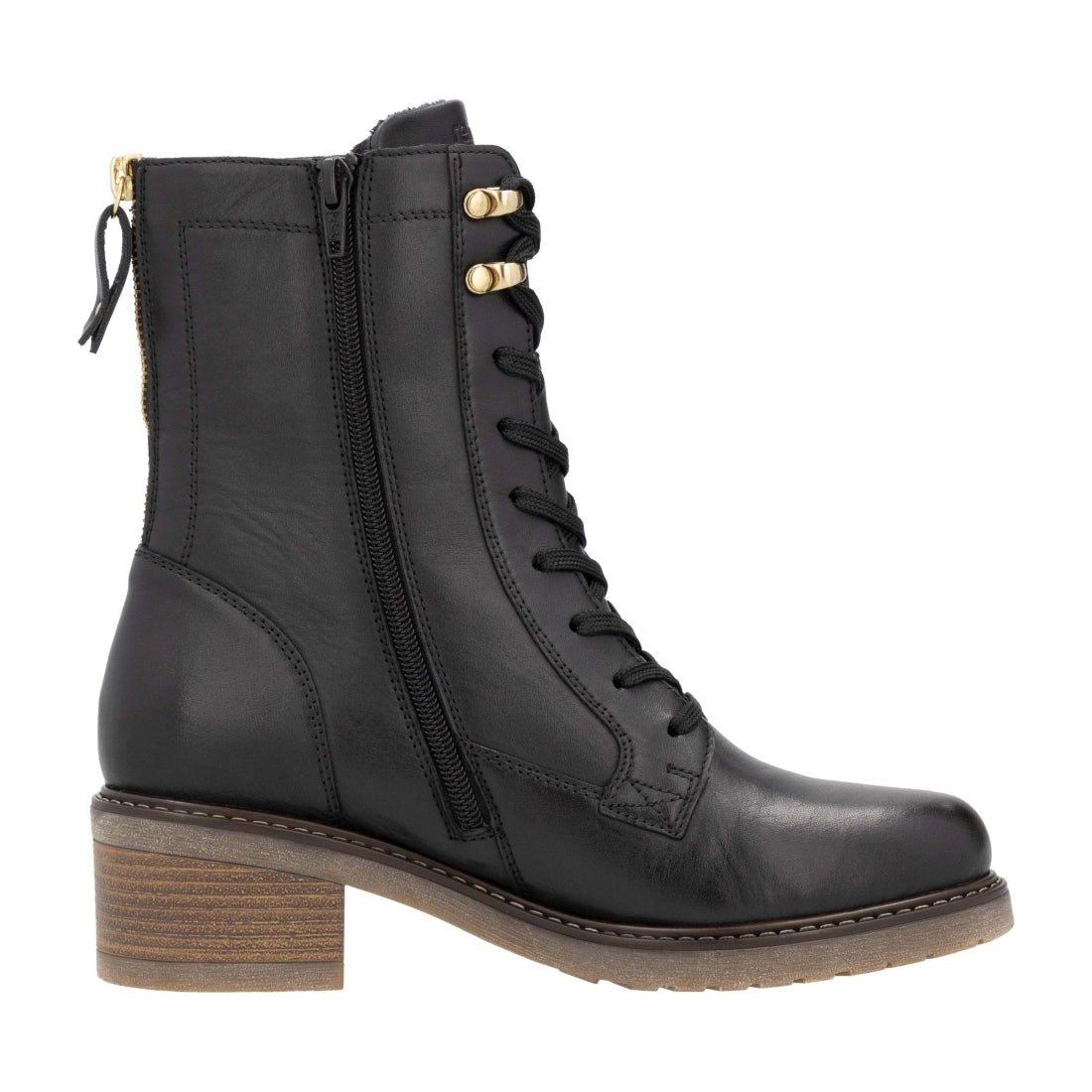 black casual closed ladies mid height boots