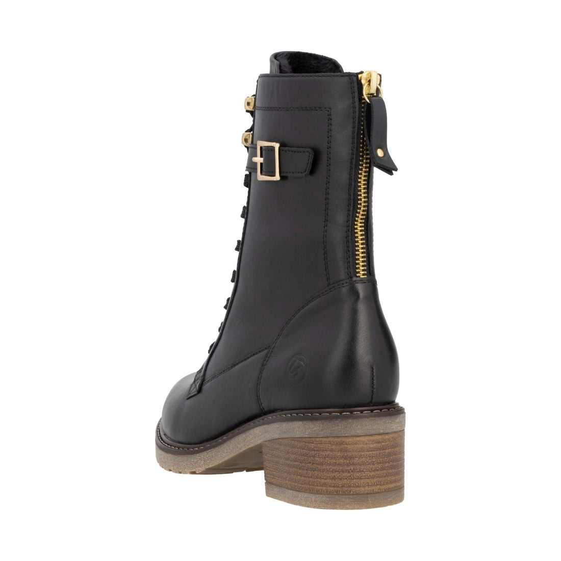 black casual closed ladies mid height boots