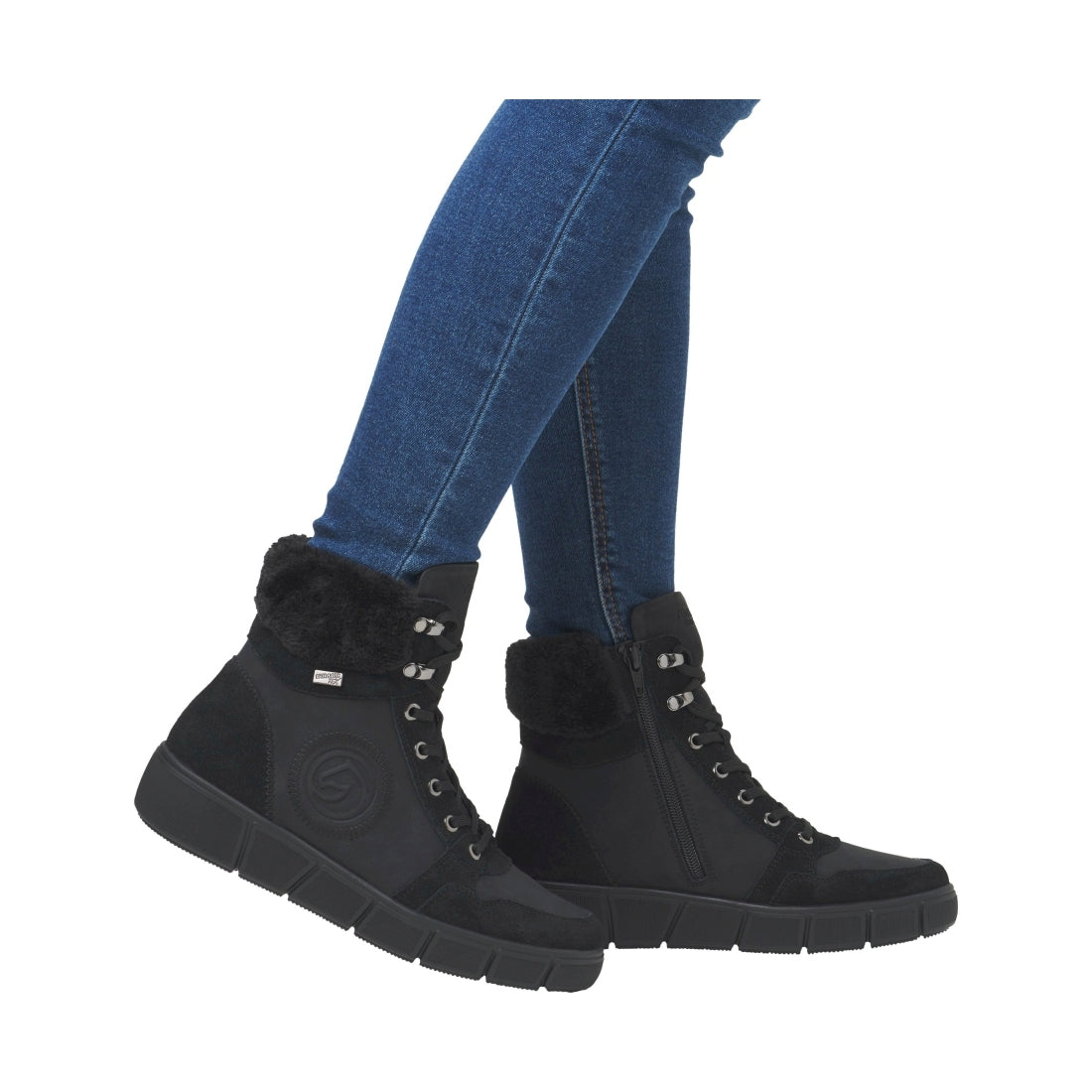 black casual closed ladies mid height boots