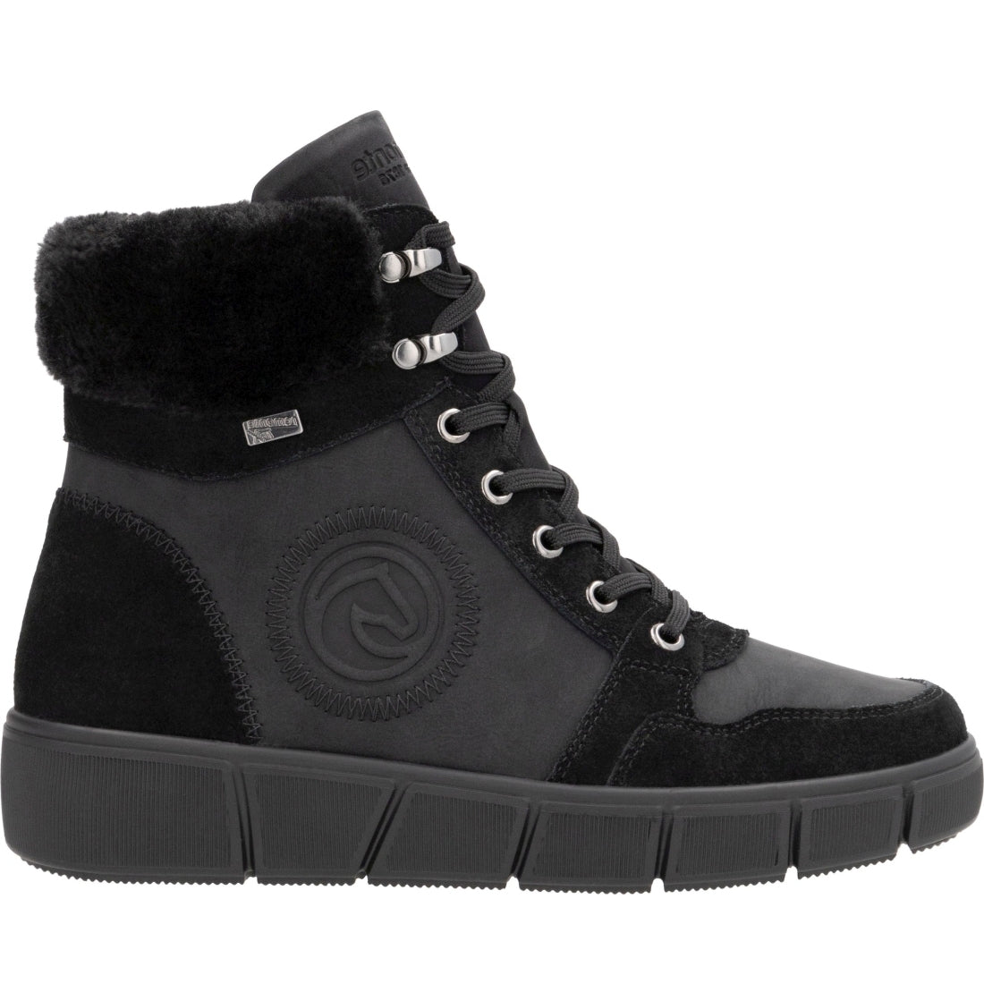 black casual closed ladies mid height boots