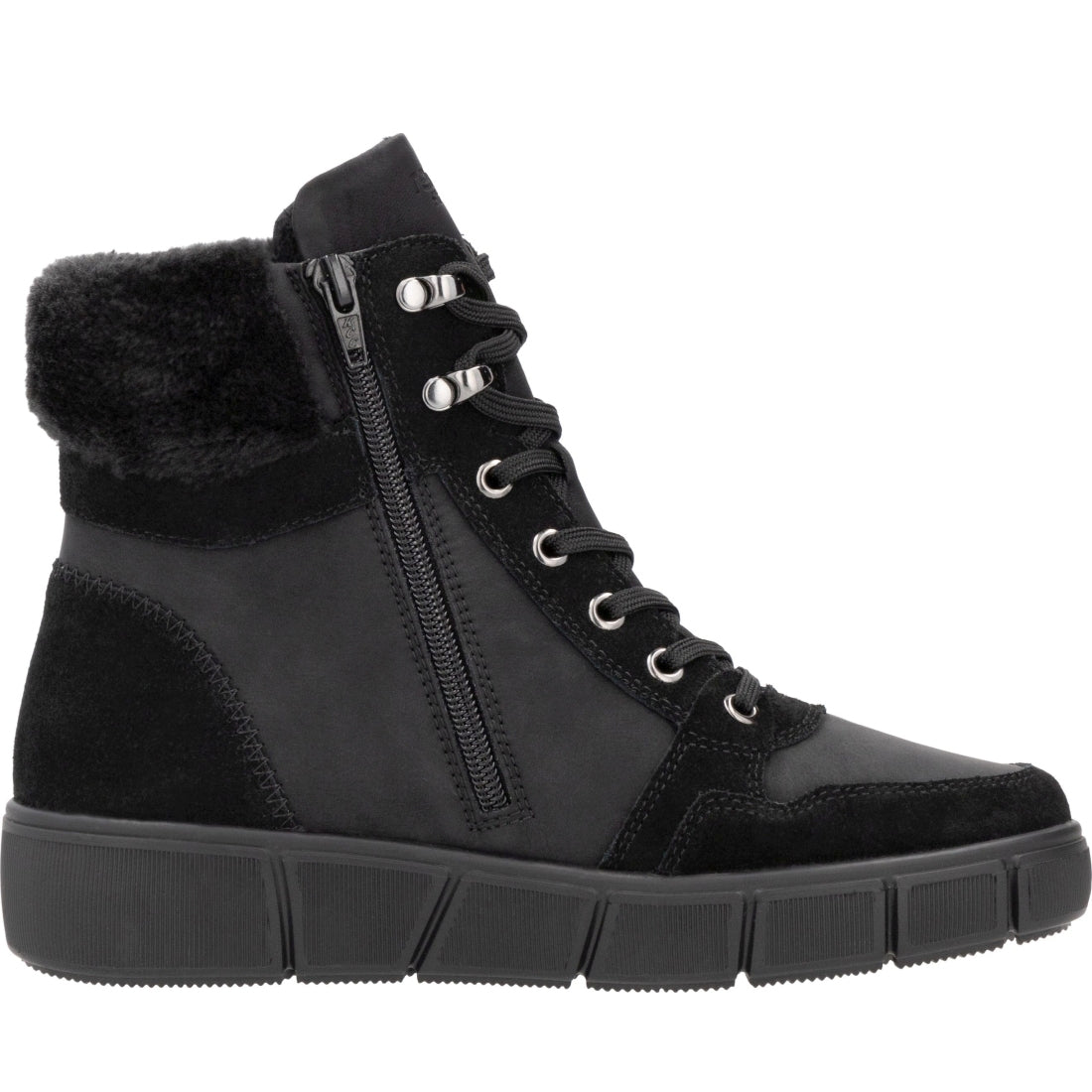 black casual closed ladies mid height boots