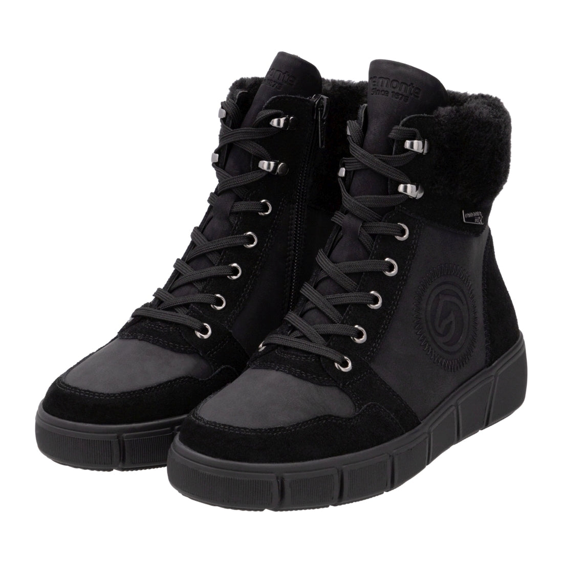 black casual closed ladies mid height boots