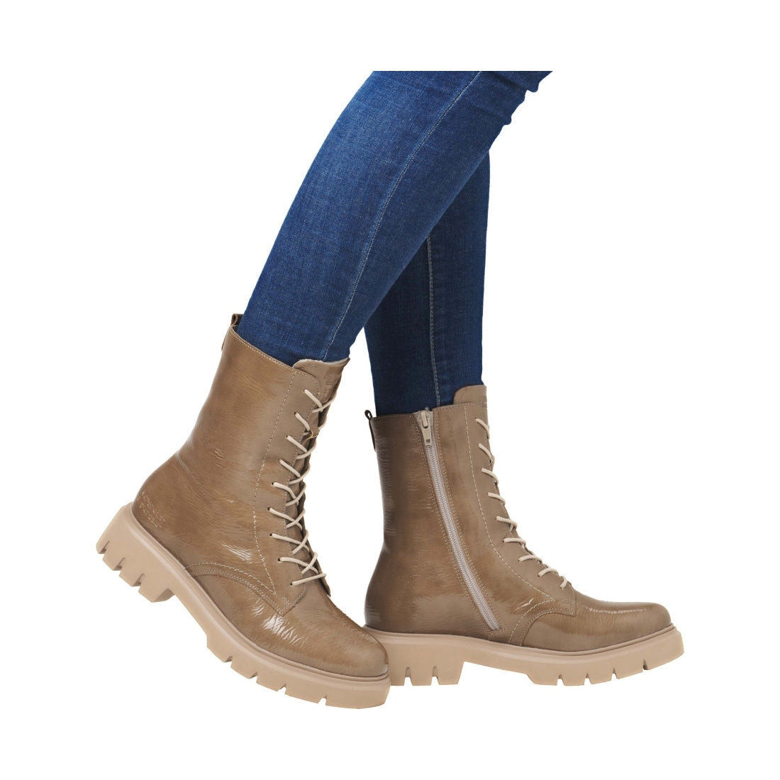 beige casual closed ladies mid height boots