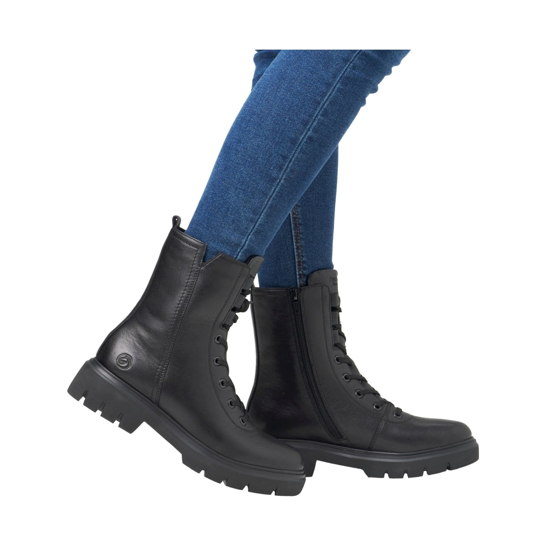 black casual closed ladies mid height boots