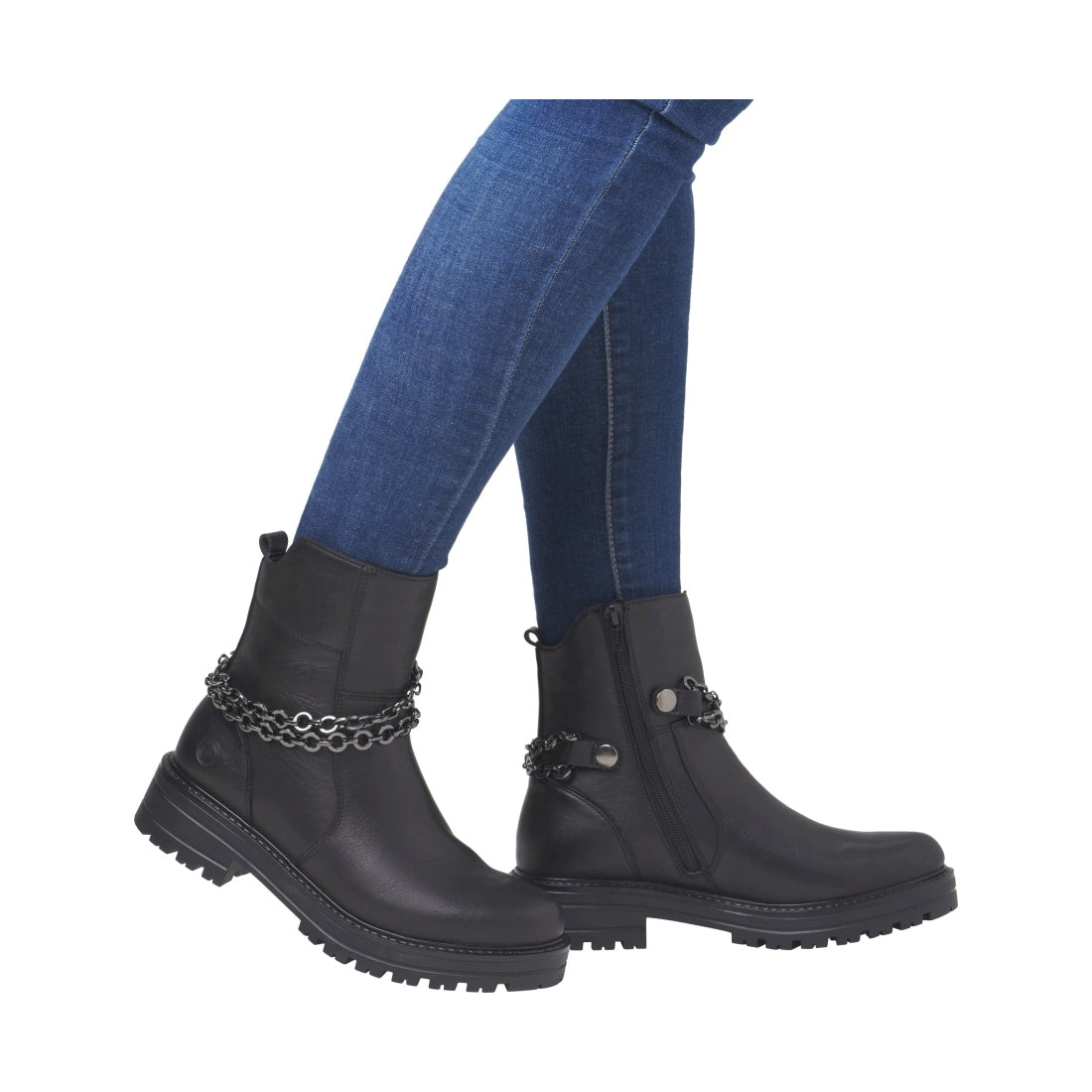 black casual closed ladies mid height boots