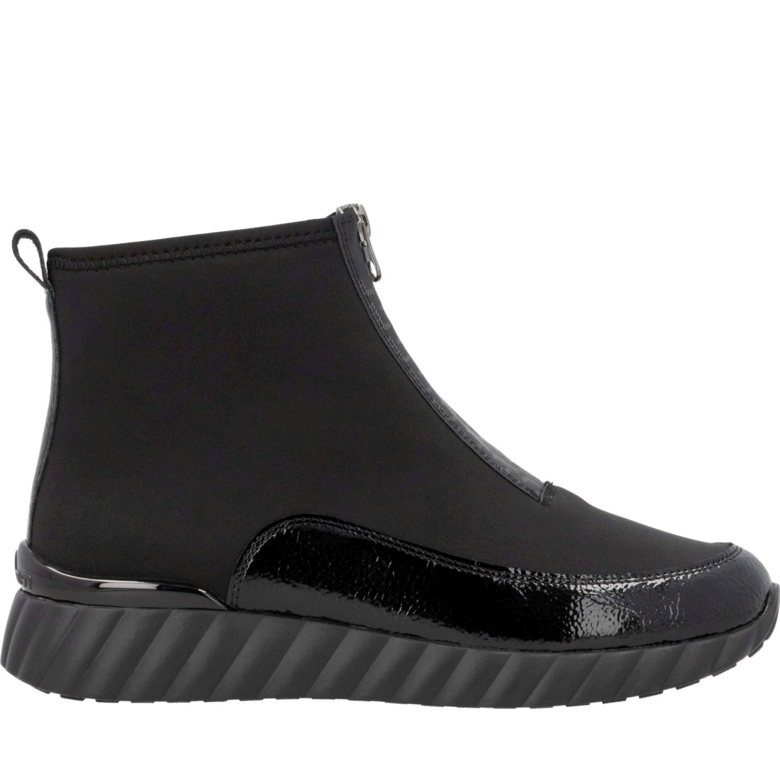 black casual closed ladies mid height boots