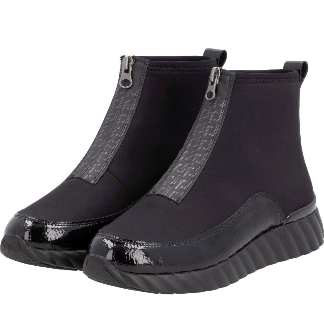 black casual closed ladies mid height boots