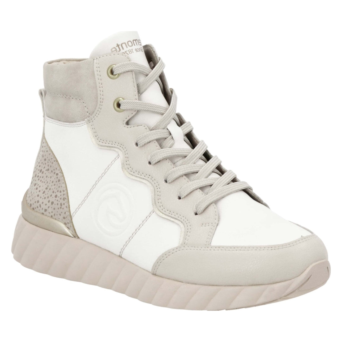 beige combination casual closed ladies mid height boots