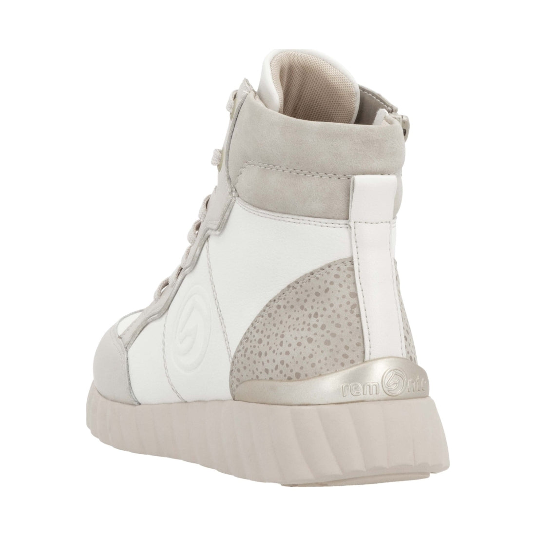 beige combination casual closed ladies mid height boots