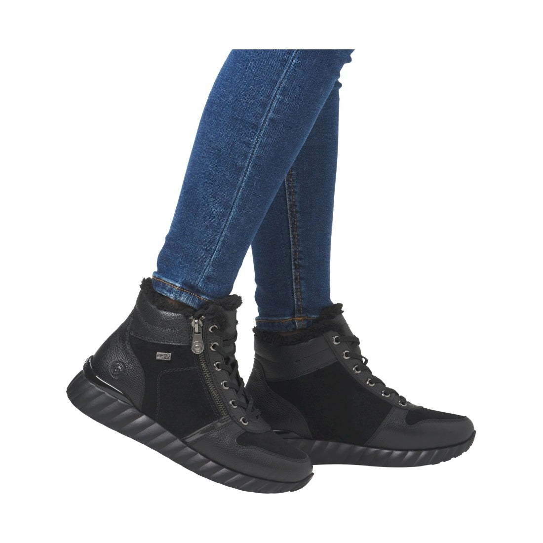 black casual closed ladies mid height boots