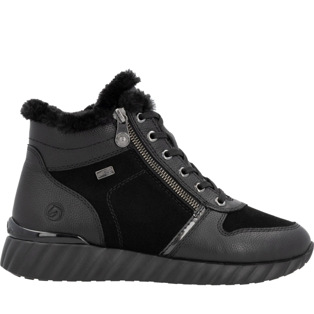 black casual closed ladies mid height boots