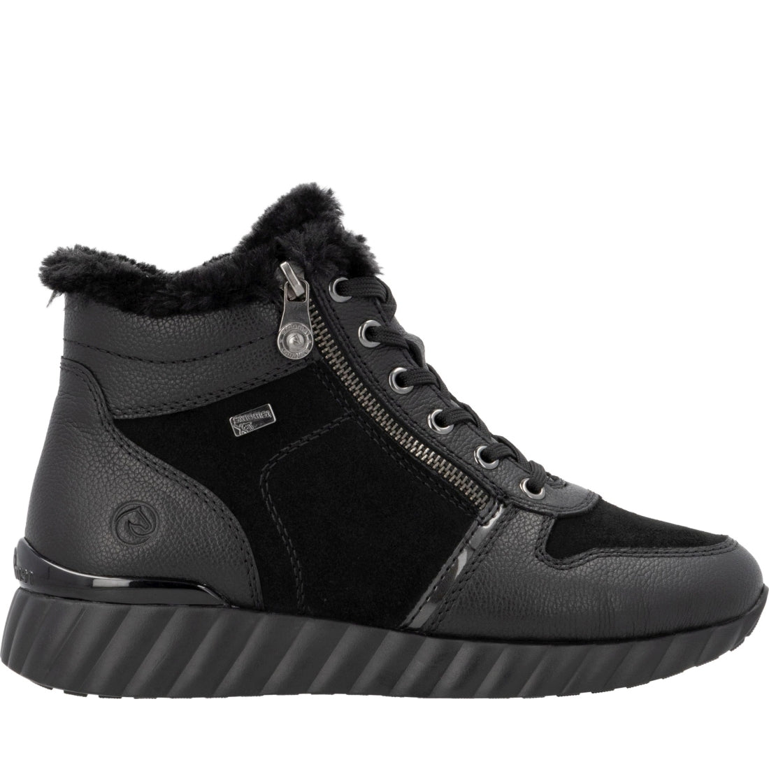 black casual closed ladies mid height boots