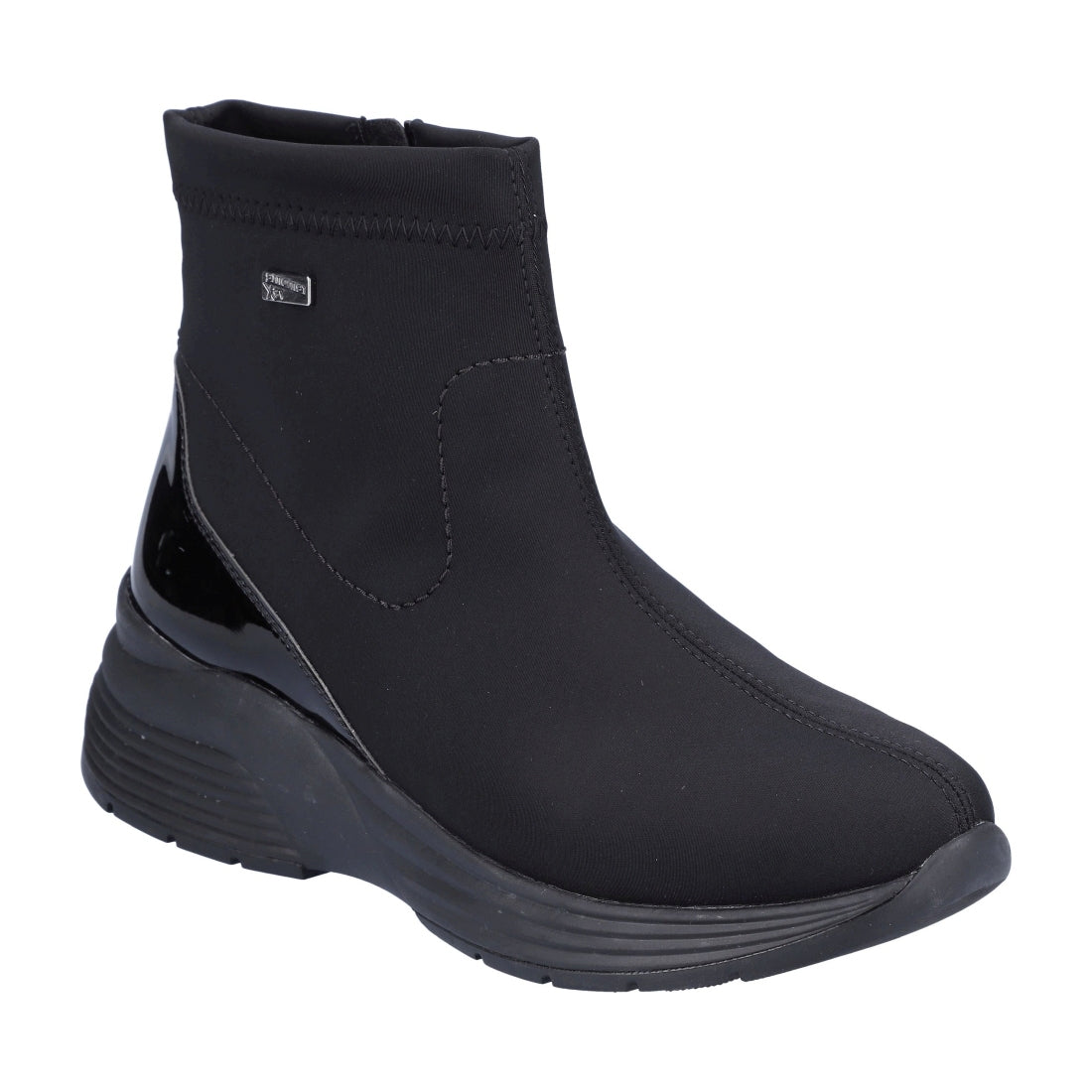 black casual closed ladies mid height boots